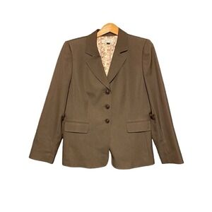 Tahari Arthur S Levine Blazer Jacket Womens Size 12 Brown Career Classic.